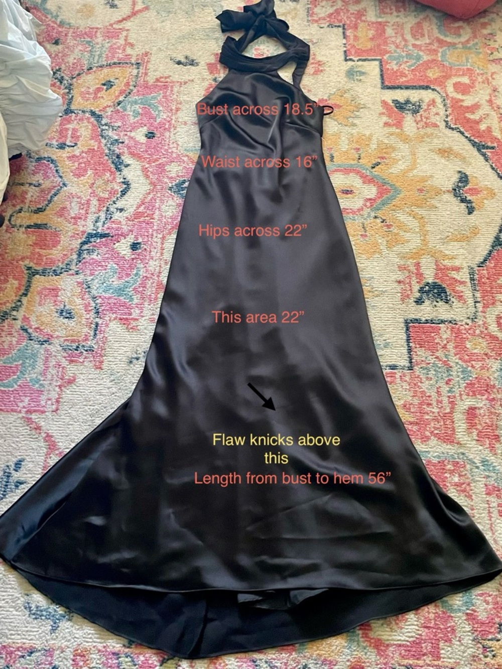 Xscape Evenings Black Halter Tie Neck Satin Sheath Gown size 4 - Picture 11 of 13